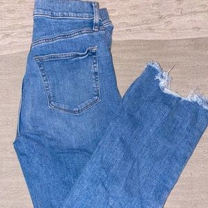 LOFT Outlet High Rise Flare Crop Jeans